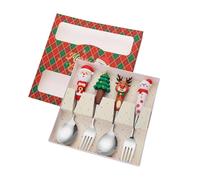 Christmas Elegances Spoon and Fork Set 410Stainless Steel Dinnerware Elegant Utensils Suitable for Happy Festivities Holiday Dinnerware