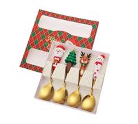 Christmas Elegances Spoon and Fork Set 410Stainless Steel Dinnerware Elegant Utensils Suitable for Happy Festivities Christmas Cutlery Set