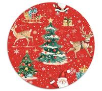 Christmas Elements 1000 Piece Round Jigsaw Puzzles Challenging & Brainteasing Beautiful Decoration for Adults And Kids 1000pcs (67.5x67.5cm)