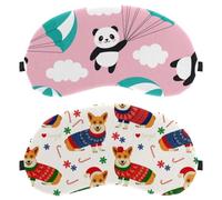 Christmas Elements Dog 2-Pack Light-Blocking Soft Breathable Eye Masks with Eye Patches and Sleep Masks