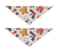 Christmas Elements Dog Scarf Good Breathability 2 Piecing Set for Daily Wear Pets of Various Sizes 25 1 × 9 8in