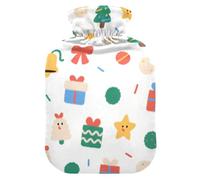 Christmas Elements hot Waterbottle with Soft Cover, 1L hot compresses for The Body for Period Cramps