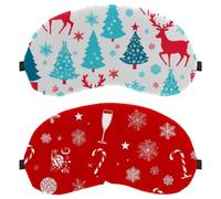 Christmas Elements Red Background 2-Pack Light-Blocking Soft Breathable Eye Patch Sleeping Masks