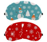 Christmas Elements Red Background 2-Pack Light-Blocking Soft Breathable Sleeping Mask Eye Patch