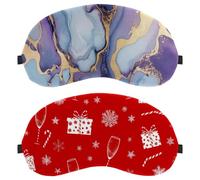Christmas Elements Red Background 2-Pack Light-Blocking Soft Breathable Sleeping Mask Eye Patch
