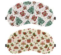Christmas Elements Sock 2-Pack Light-Blocking Soft Breathable Eye Masks with Eye Patches and Sleep Masks