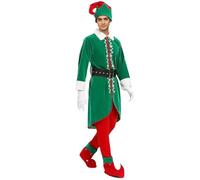 Christmas Elf Costume Unisex 6 Pieces Velvet Dress Belt Stockings Hat Shoes Socks Festive for Carnival Cosplay Parties and Holiday Gatherings