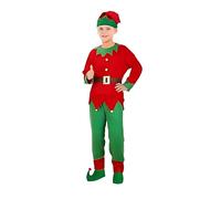 Christmas Elf Costumes Kids Outfit For Boys And Girls Unisex Fancy Dress Cute Santa Elves Xmas Suit Forest Costume Fantasy Fairy Tales Carnival Theme Parties (Red#C,8-9 Years)