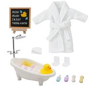 Christmas Elf Doll Accessories Kit, Over 10Pcs Holiday Elf Doll Bath Clothes Sets Include Bathrobe Socks Bathtub Towel for Christmas Decoration