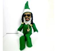 Christmas Elf Doll with Necklace,Novelty Resin Doll Fun Collectible Hip Hop Doll Present for Home Decoration