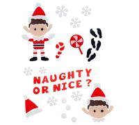 Christmas Elf Gel Window Stickers Decoration Set of 2 - Naughty or Nice 8521