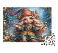 Christmas Elf Girl Jigsaw Puzzles 1000 Piece Recycled Paper for Adults Puzzle for Adults Hard Difficult Challenging Family Game Fun Home Activity Great Gift Idea 38x26cm/1000pcs