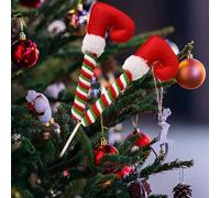 Christmas Elf Legs Picks, Christmas Decorations Tree Picks, Red White Peppermint Lollipop Christmas Picks for Tree, Elf Feet Tree Decoration for Christmas Tree, Xmas Tree Topper, Home Decorations