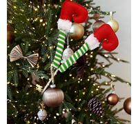 Christmas Elf Legs Picks, Christmas Decorations Tree Picks, Red White Peppermint Lollipop Christmas Picks for Tree, Elf Feet Tree Decoration for Christmas Tree, Xmas Tree Topper, Home Decorations