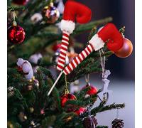 Christmas Elf Legs Picks, Christmas Decorations Tree Picks, Red White Peppermint Lollipop Christmas Picks for Tree, Elf Feet Tree Decoration for Christmas Tree, Xmas Tree Topper, Home Decorations
