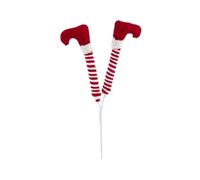 Christmas Elf Legs Picks,Feet Tree Ornaments With Fixed Wire,Striped Plush Stuffed Leg Picks for Christmas,Elf Legs Hanging Ornaments(Style 2)
