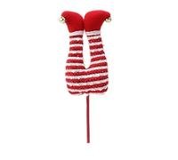 Christmas Elf Legs Picks Glittering Stuffed Feet Xmas Tree Topper Ornaments Upside Down Santa Legs Butt Decoration for Vase Filler Centerpiece Seasonal Party Home Decor (C)
