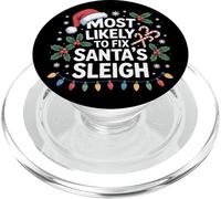 Christmas Elf Most Likely To Fix Santa's Sleigh PopSockets PopGrip for MagSafe