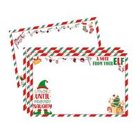 Christmas Elf Notes North Pole Elf Christmas Cards 4x6 Inch Magical Elves Letters Note CardFrom Your Elf Christmas Holiday Cards for Christmas Winter Holiday Kids Activities