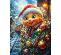 Christmas Elf with Ornaments 1000 Piece Jigsaw Puzzle for All Ages Mitos Cuento De Hadas Jigsaw Evening Wind Down Activity Challenging Fun Home Decor Stress Relief 1000 PCS