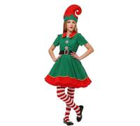 Christmas Elfs Costume for Family, Santa's Helper Cosplay Sets, Parent Children Christmas Elfs Dress Up Outfit with Hat, Belt, Sock, Cosplay Costume for Holiday Party