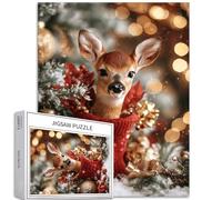 Christmas elk 1000 Piece Jigsaw Puzzles for Adults Christmas Stocking Decoration Art Jigsaw Puzzle Colorful DIY Puzzles for Home Decoration Gifts Family Puzzle Perfect for Game Nights 50×70cm
