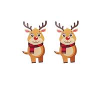 Christmas Elk Deer Earrings for Women Funny Unique Ear Jacket Design Dangling Acrylic Drop Earring Xmas Party Jewelry Cute Animal Reindeer Stocking Stuffer Festival Decor Accessories