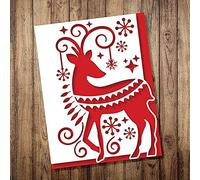 Christmas Elk Deer Metal Crafts Cutting Die Cuts, DIY Crafts Template Merry Christmas Scrapbook Cards Cutting Dies Cut Stencil for DIY Embossing Card Making Decorative Paper Dies Scrapbooking