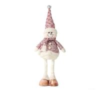 Christmas Elk Doll Decoration 60cm Polyester Fabric Standing Figure for Holiday Indoor Display Adding Festive to Any Space (Pink Snowmen)