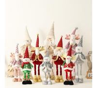 Christmas Elk Doll Decoration 60cm Polyester Fabric Standing Figure for Holiday Indoor Display Adding Festive to Any Space (Red+Green Elk)