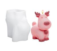 Christmas Elk Mould, Silicone Reindeer Christmas Candle Mould, Cute Resin Casting Tool Decoration for Jewellery Clay Chocolate Crafts