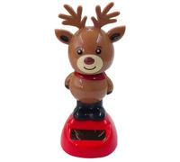 Christmas Elk Solar Power Dancing Figures, Solar Powered Dancing Toys for Car Dashboard, Cute Shaking Head Car Ornaments for Dashboard Desk Home Decoration, Gift for Driver