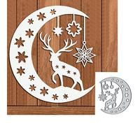 Christmas Elk Star Moon Metal Die Cuts for Card Making,Christmas Deer Snowflake Card Cutting Dies Cut Stencils DIY Scrapbooking Decorative Embossing Paper Card Art Craft