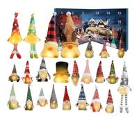 Christmas Elves Advent Calendar | 24 Days Holiday Decorations | Festive Elf Figurines Luminous | For Home Office Fireplace Entrance Christmas Tree Adults Holiday