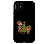 Christmas Elves Decorating Tree Case for iPhone 11
