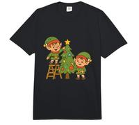 Christmas Elves Decorating Tree Comfort Colors Adult Heavyweight T-Shirt