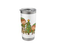 Christmas Elves Decorating Tree Stainless Steel Insulated Tumbler