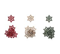 Christmas Embellishments - 18 Wooden Small Stars (Mix Colours)
