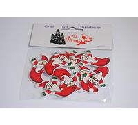 Christmas Embellishments - 8 Cute Wooden Santa in a Sock