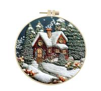 Christmas Embroidery Kit, Christmas Embroidery Crafts for Beginners | Craft Enthusiasts Seasonal Knitting for Living Room, Study