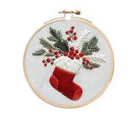 Christmas Embroidery Kit - Christmas Stitches Set with Stocking Pattern | Handmade Embroidery Kits for Adults & Kids, DIYs Holiday Craft Kit, Festive Needlework, Easy Christmas Décor Projects