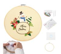 Christmas Embroidery Kit,Embroidery Kit Christmas, Hand Embroidery Kit Christmas Lace Kit, Christmas Embroidery Patterns, Children's Embroidery Kits for Beginners, Children, Living Room, Bedroom Decor