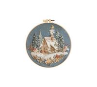 Christmas Embroidery Kit - Embroidery Needlepointt | Winter Holiday Decoration Crafting, Pre Printed Pattern with Colorful Threads, Easy to Follow Guide, Ideal for a Relaxing Rainy Day Craft