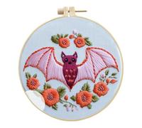 Christmas Embroidery Kit, Winter Embroidery Kit, Sewing Pattern Hand Embroidery Ornament, Decorative Embroidery Practice Kit, Needle Hoop for Bedroom and Living Room