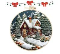 Christmas Embroidery Kits - Beginners Embroidery Kit With Pattern | Embroidery Kits For Adults | Needle And Thread Kit | Home Knitting Art For Needlework Enthusiasts For Dining Room, Bedroom