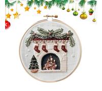 Christmas Embroidery Set - Holiday Set | Creative Seasonal Embroidery Pattern Design, Decorative Holiday Handmade Textile Ornament Collection Art with Christmas Gift Set