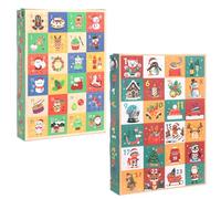 Christmas Empty Advent Calendar, Christmas Advent Calendar Boxes to Fill Yourself, 2pcs Xmas Fill Your Own Advent Calendar, 24Days Countdown Gift Box for Xmas Party Gift Festival Present Decoration