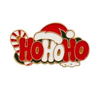 Christmas Enamel Brooch With Santa Hat Design For Sweaters And Jackets | Durable Alloy Pin With HOHOHO Pattern, Secure Buckle, Perfect For Holiday Outfits And Gift Giving