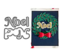 Christmas English Words Noel Metal Cutting Dies for Card Making | Embossing Die Cuts Set for DIY Scrapbooking Paper Wedding Album Decor Stencils Supplies Machine Festivals Crafting Templates