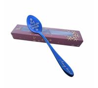 Christmas Engraved Hot Chocolate Spoon, Stainless Steel, Personalised Handle, Multiple Colors Available, Festive Gift Box Option with Chocolates Christmas 2025 (Hot Chocolate Spoon)